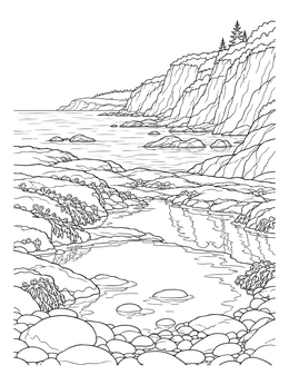 Free printable Coastal Bluffs And Tidal Pools coloring page