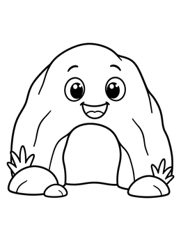 Free printable Cute Cartoon Cave Entrance coloring page