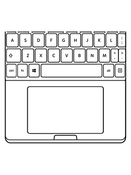 Free printable Laptop Keyboard And Trackpad Closeup coloring page
