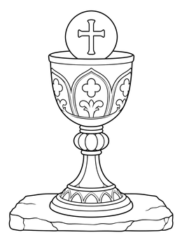 Free printable Communion Chalice And Host coloring page