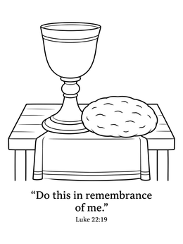 Free printable Communion Chalice And Bread With Scripture coloring page