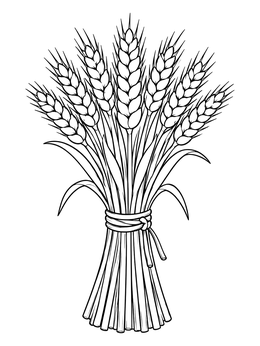 Free printable Tied Sheaf Of Golden Wheat coloring page
