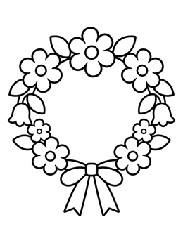 Free printable Latvian Midsummer Flower Wreath coloring page