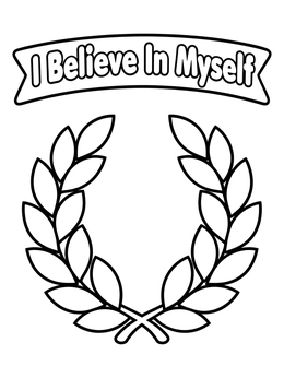 Free printable Laurel Wreath With Inspiring Banner coloring page