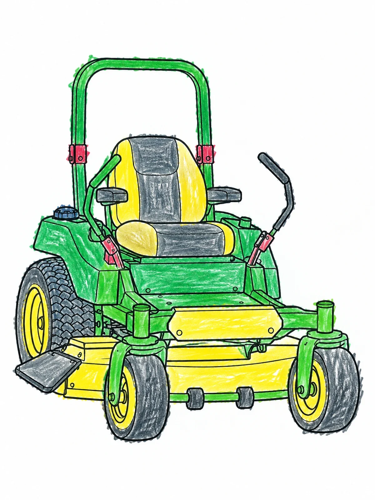 Colored example of the Commercial Zero Turn Riding Mower coloring page