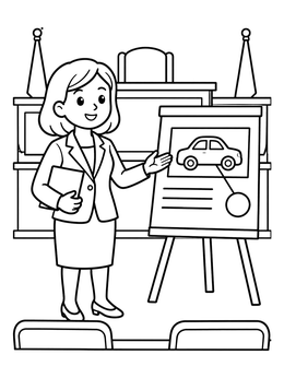 Free printable Lawyer Presenting Evidence In Courtroom coloring page