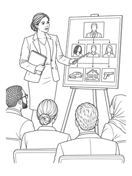 Free printable Prosecutor Presenting Evidence Chart coloring page