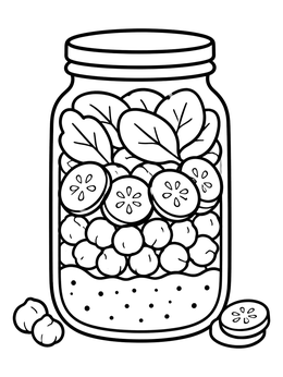 Free printable Layered Salad In A Mason Jar coloring page