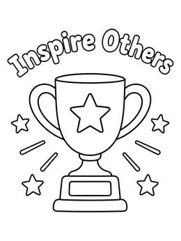 Free printable Inspire Others Trophy With Stars coloring page