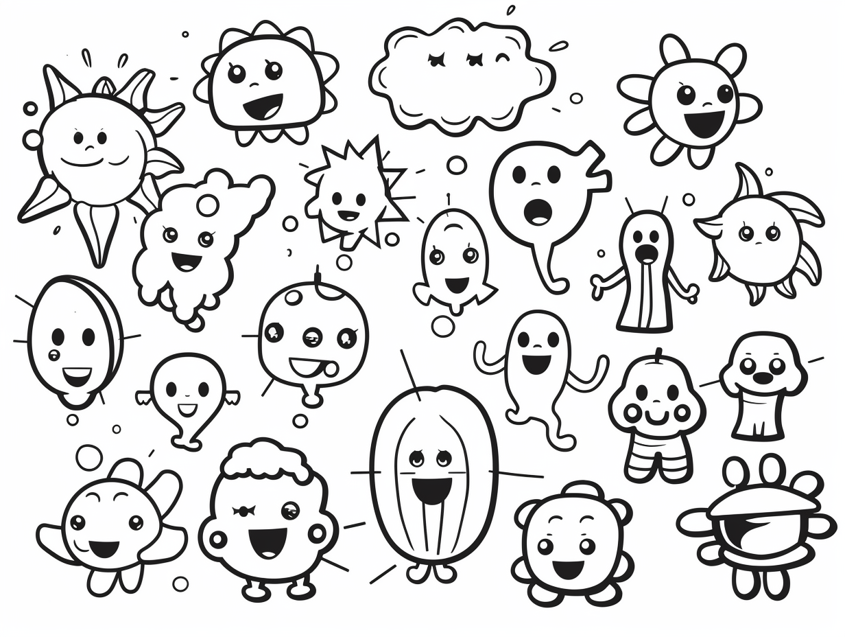 Learn And Color Bacteria - Coloring Page