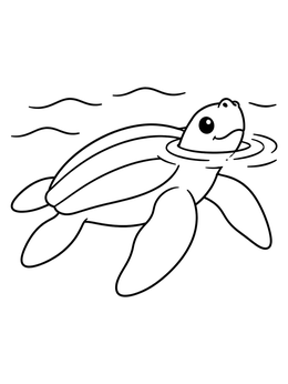 Free printable Leatherback Sea Turtle Surfacing For Air coloring page
