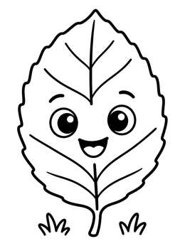 Free printable Happy Little Beech Leaf coloring page