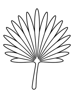 Free printable Simple Fan Palm Leaf coloring page