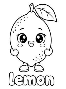 A cheerful cartoon citrus in this sweet lemons coloring page with bold lines.
