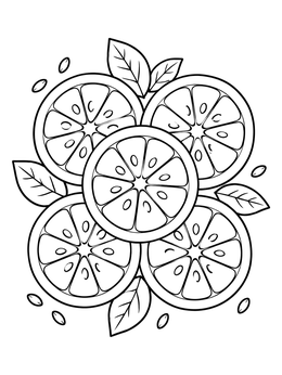 Free printable Fresh Citrus Lemon Slices coloring page