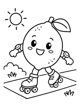 Free printable Roller Skating Lemon In The Sun coloring page