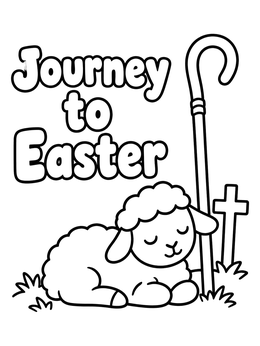 Free printable Journey To Easter Sleeping Lamb coloring page