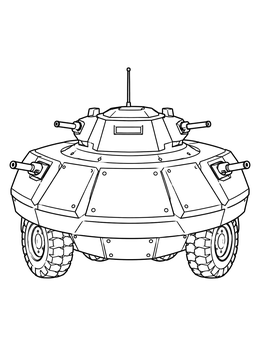 An armored fighting vehicle concept in this leonardo da vinci coloring page.