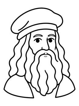 Free printable Leonardo Da Vinci Portrait With Beret coloring page
