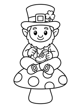 Free printable Leprechaun Cobbler On A Mushroom coloring page