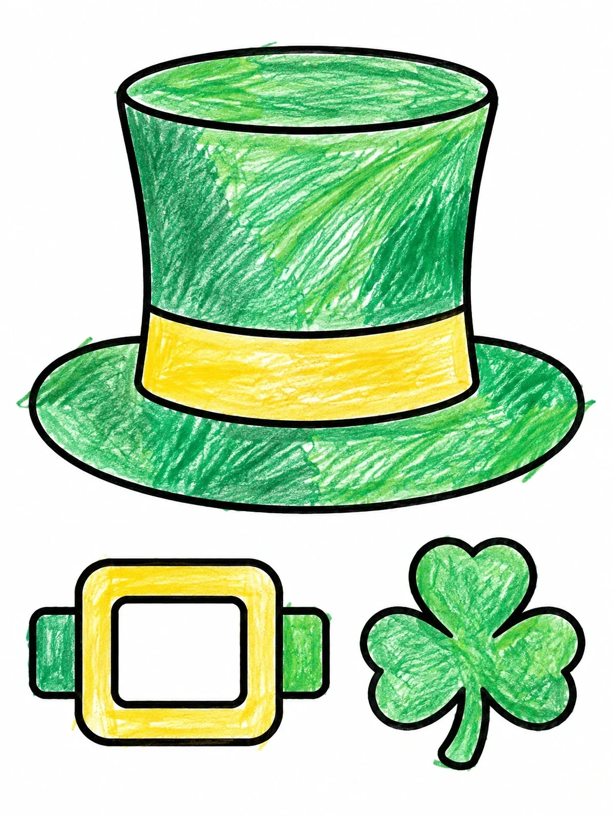 Colored example of the Leprechaun Hat Cut And Paste Craft coloring page