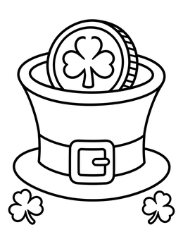 Free printable Leprechaun Hat With Gold Coin coloring page