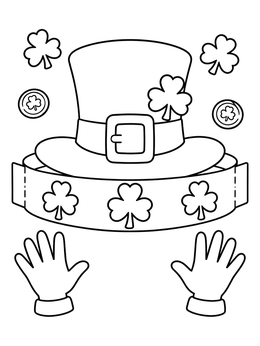 Free printable Leprechaun Hat Headband Craft coloring page