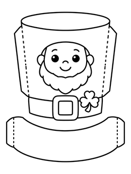 Free printable Leprechaun Hat Paper Craft Template coloring page