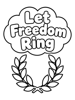 Free printable Let Freedom Ring Laurel Wreath coloring page