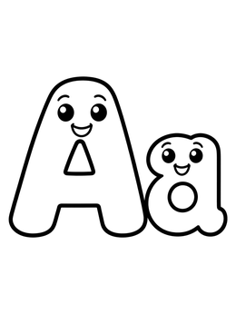Free printable Smiling Capital And Lowercase A coloring page