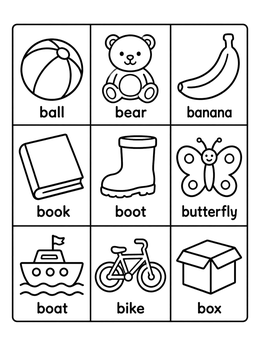 Free printable Letter B Speech Therapy Practice Grid coloring page