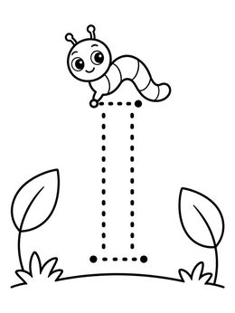 Free printable Letter I Tracing With Inchworm coloring page