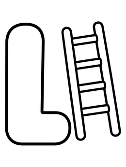 Free printable Letter L And Tall Ladder coloring page
