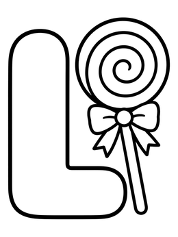Free printable Letter L With Swirl Lollipop coloring page