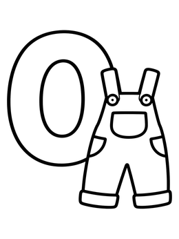 Free printable Letter O With Cute Overalls coloring page