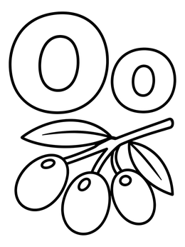 Free printable Letter O With Fresh Olives coloring page