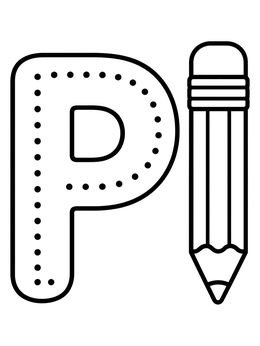 Free printable Capital Letter P With Pencil coloring page