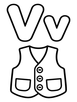 Free printable Letter V With A Buttoned Vest coloring page