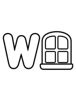 Free printable Letter W And Arched Window coloring page