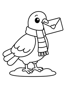 Free printable Carrier Pigeon Delivering A Letter coloring page