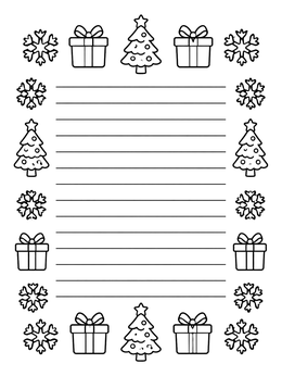Free printable Holiday Border Stationery For Writing coloring page
