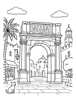 Free printable Arch Of Marcus Aurelius In Tripoli coloring page