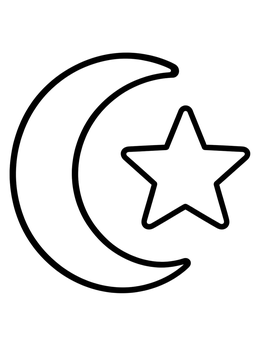 Free printable Libyan Crescent And Star coloring page