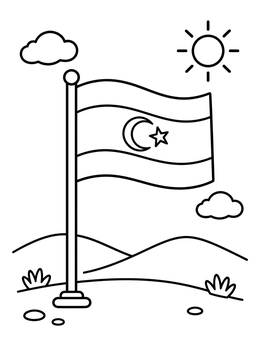 Free printable Flag Of Libya In Desert coloring page