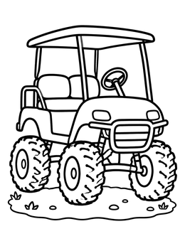 Free printable Lifted Off Road Golf Cart coloring page