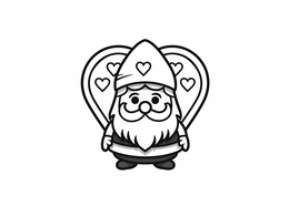 Free printable Light Hearted Valentine's Day Gnome Image coloring page