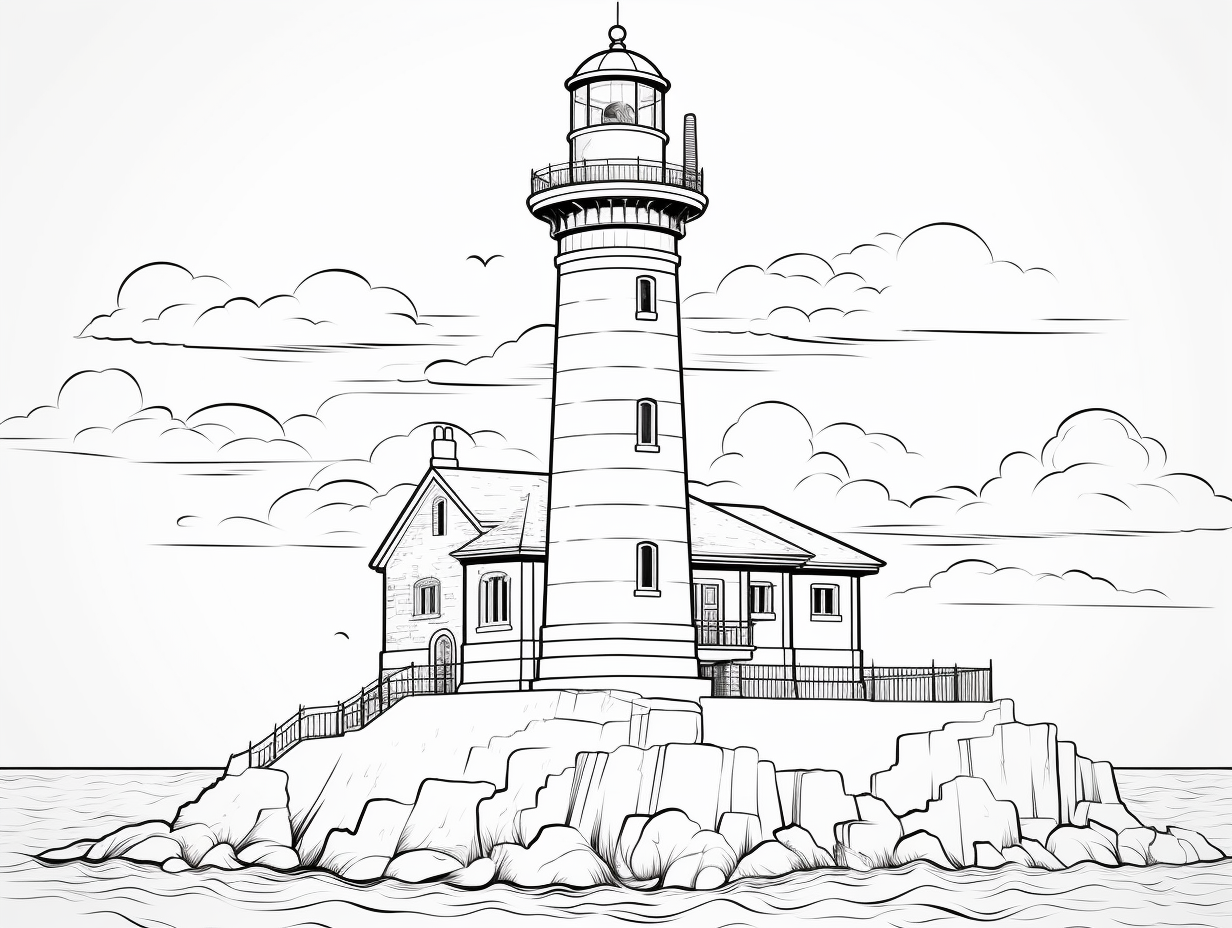 Lighthouse Coloring Adventure - Coloring Page