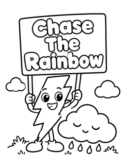 Free printable Lightning Bolt Holding Weather Sign coloring page