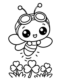 Free printable Cute Baby Firefly Wearing Goggles coloring page