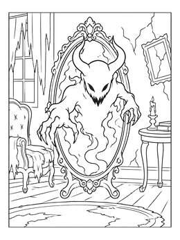Shadow Creature in Antique Mirror coloring page